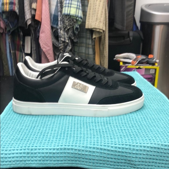 Cavalli Class Black and White Sneakers Sleek Low-Top Design With Bike Toe - Picture 1 of 5